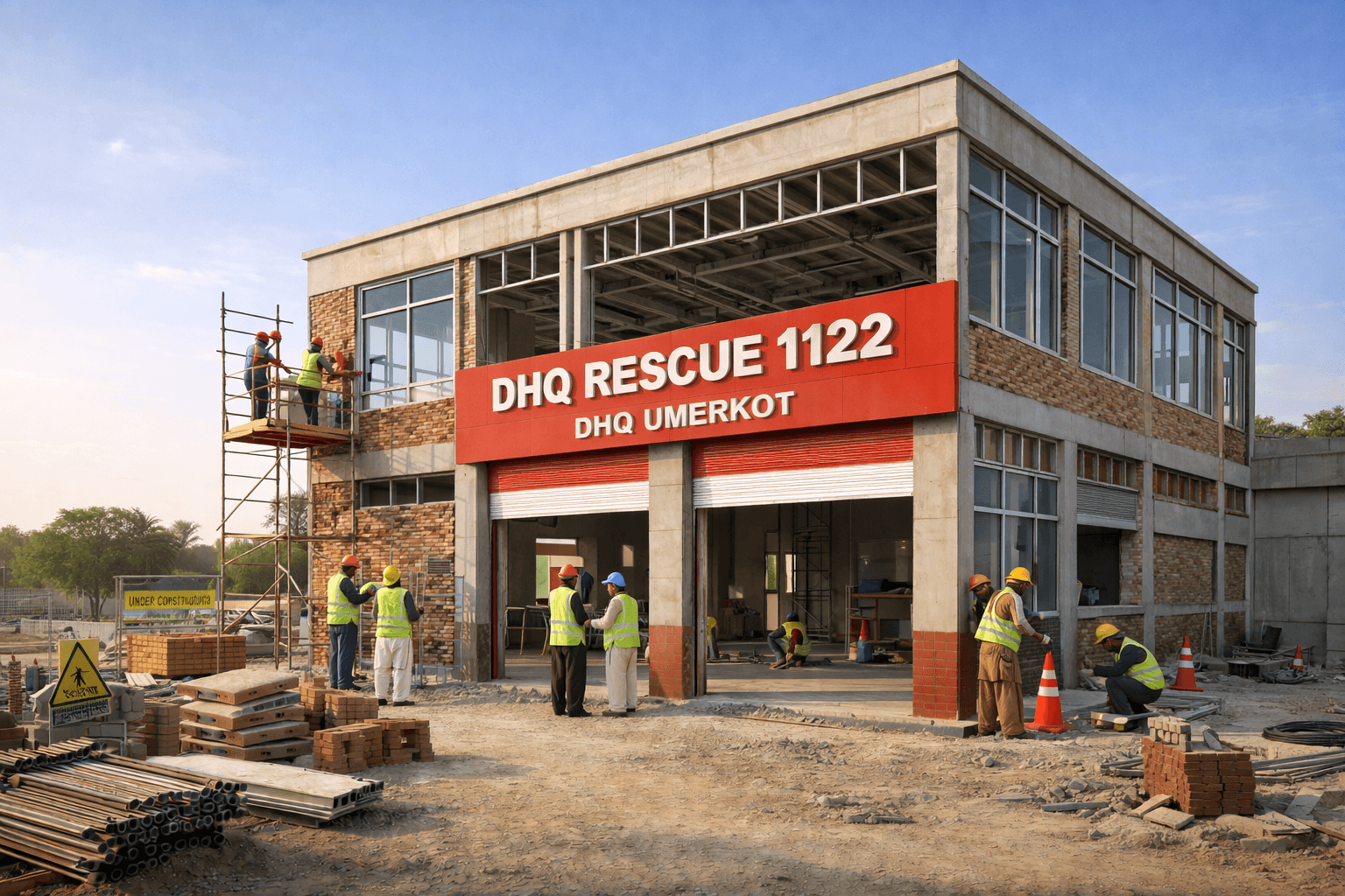 Construction District Headquarter (Dhq) Rescue 1122 Station Umerkot.